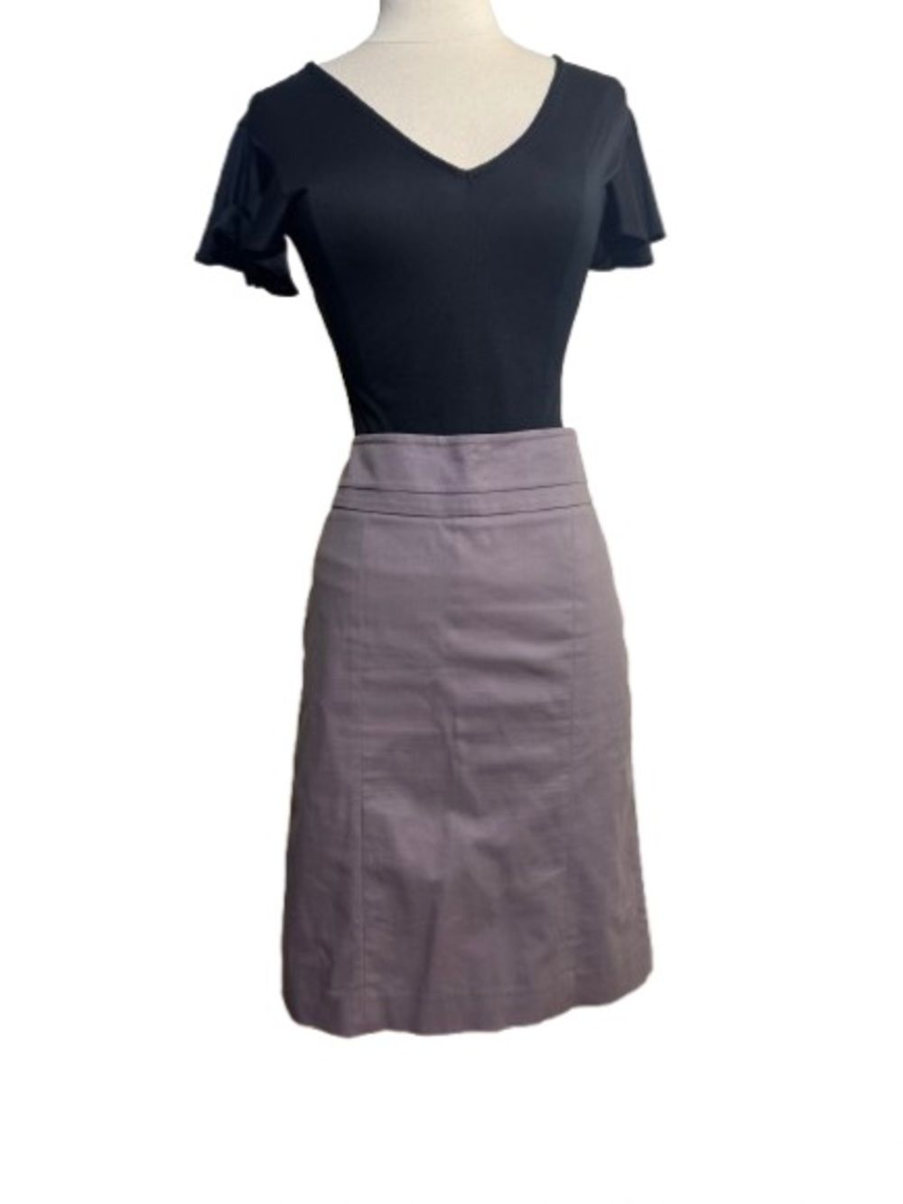 Loft purple-grey knee-length pencil skirt
